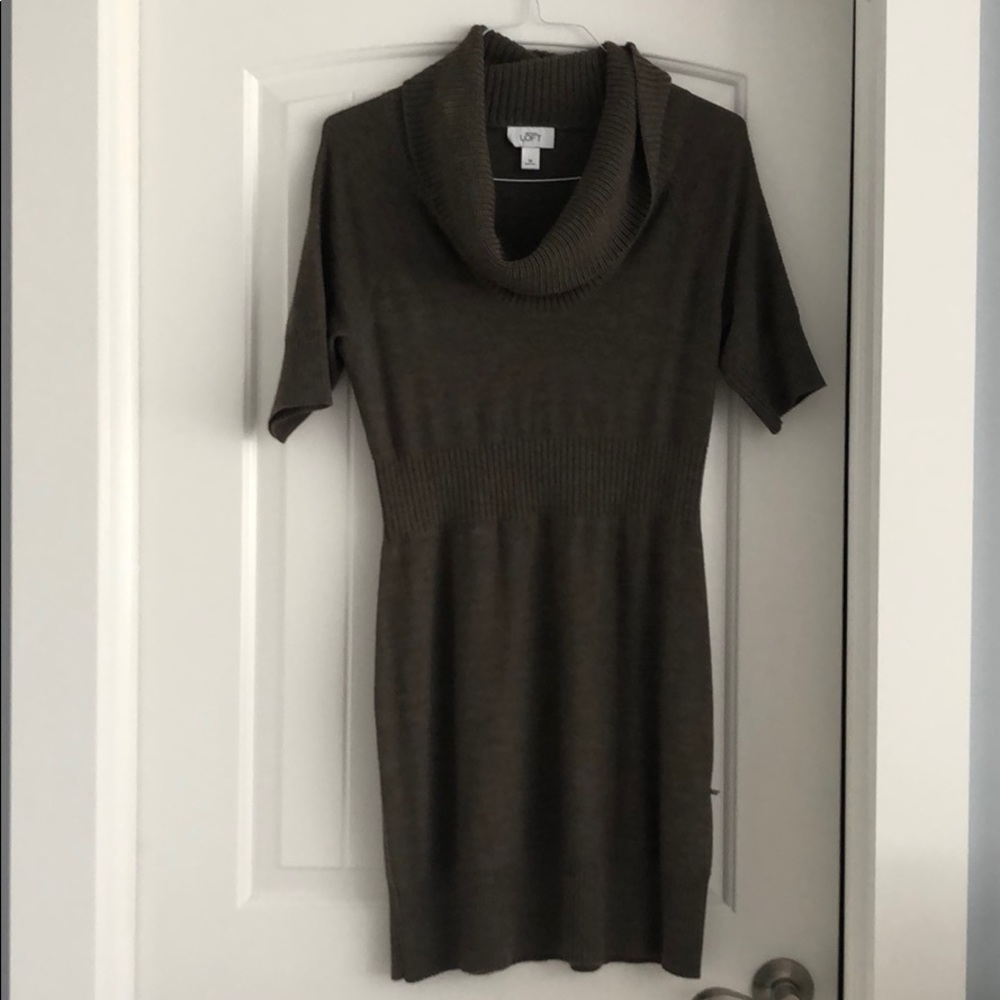 Loft Cowl neck sweater dress medium